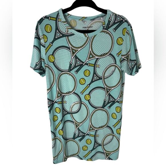 Posh Peanut Kids Tennis Racket Bamboo Two Piece Pajama Set - Picture 2 of 6